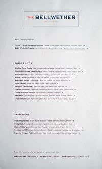 Menu — The Bellwether.